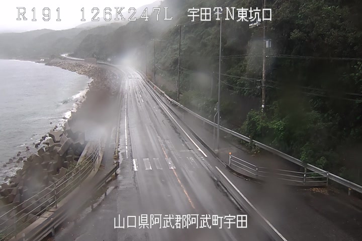 国道191号 宇田トンネル東坑口 126.247km
